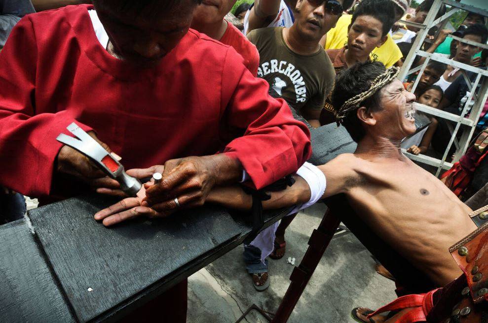 People Getting Crucified Every Easter in San Fernando Philippines